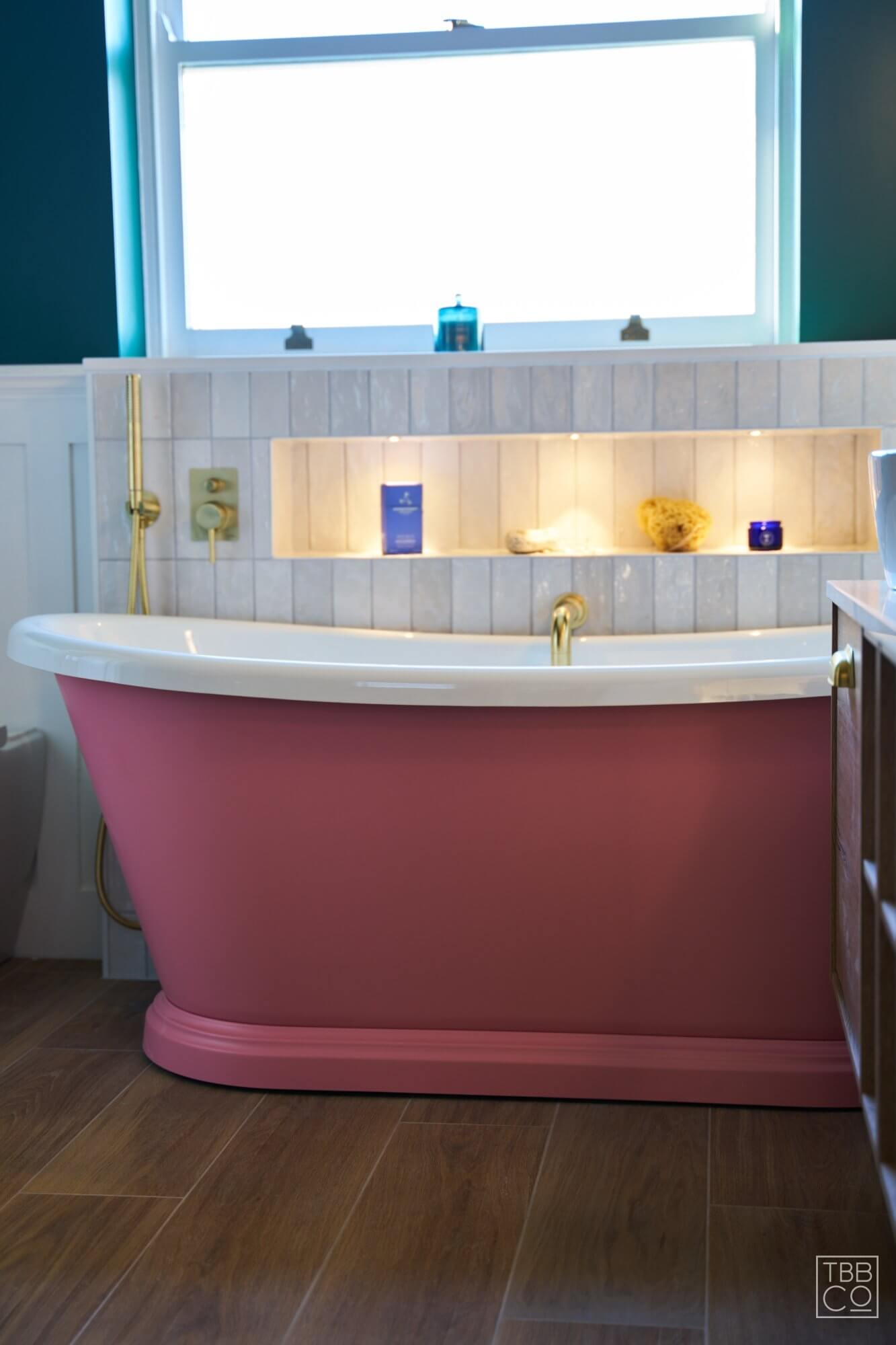Painted Pink Freestanding Bath